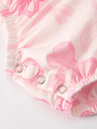 Girls Pink Bow Romper - 4 MOQ